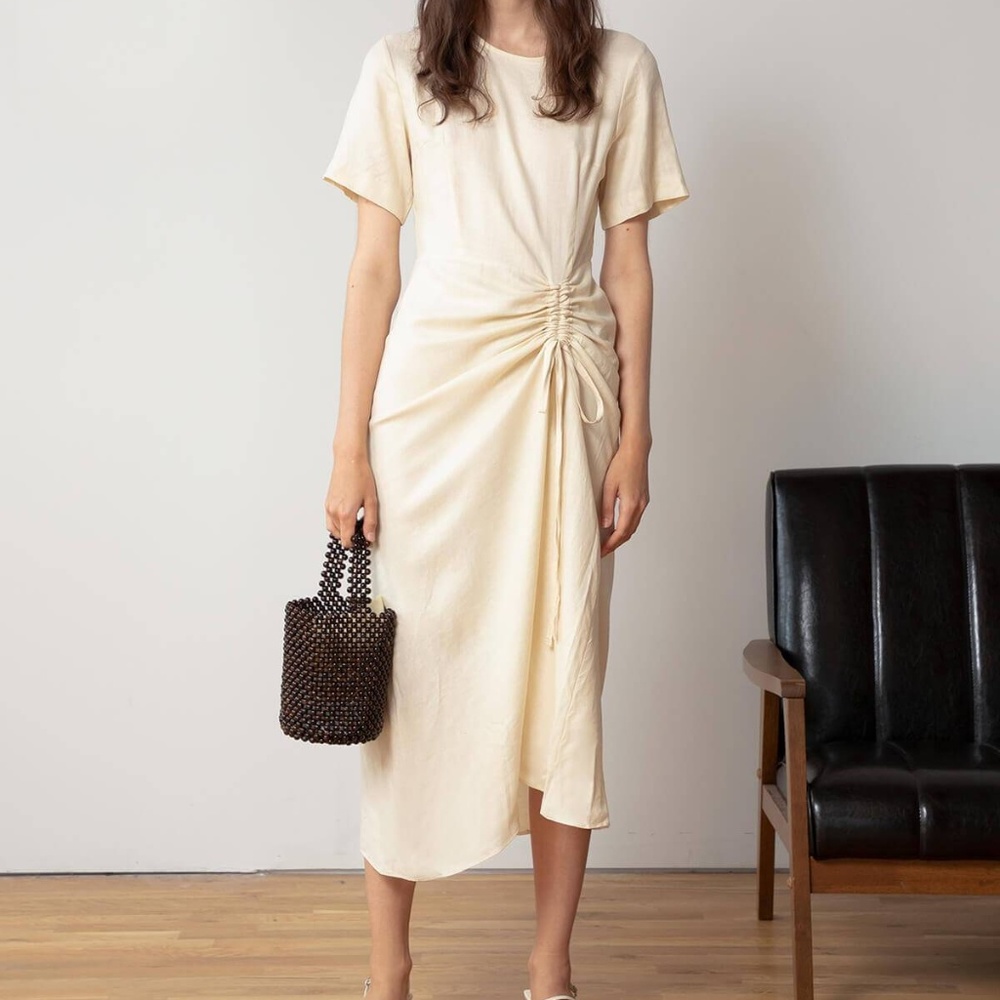 pixie market bestselling rushed tie front maxi